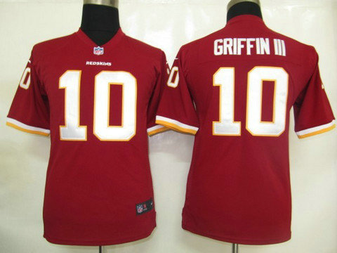 Nike Youth Game Jerseys Washington Red Skins 10 Griffin III Red Game